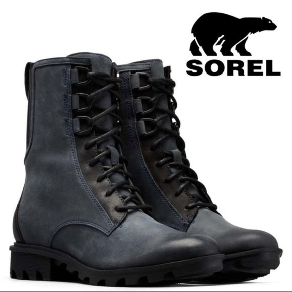New Sorel Phoenix Waterproof Navy Leather Boot - Picture 4 of 7